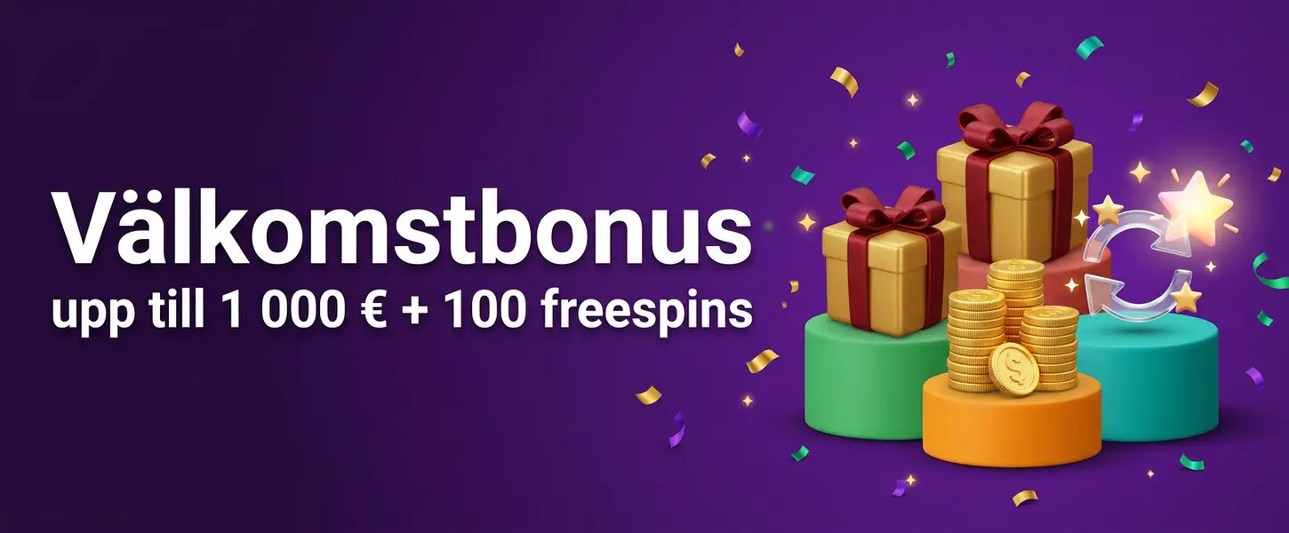 InstaSpin välkomstbonus – upp till 1 000 € och 100 freespins